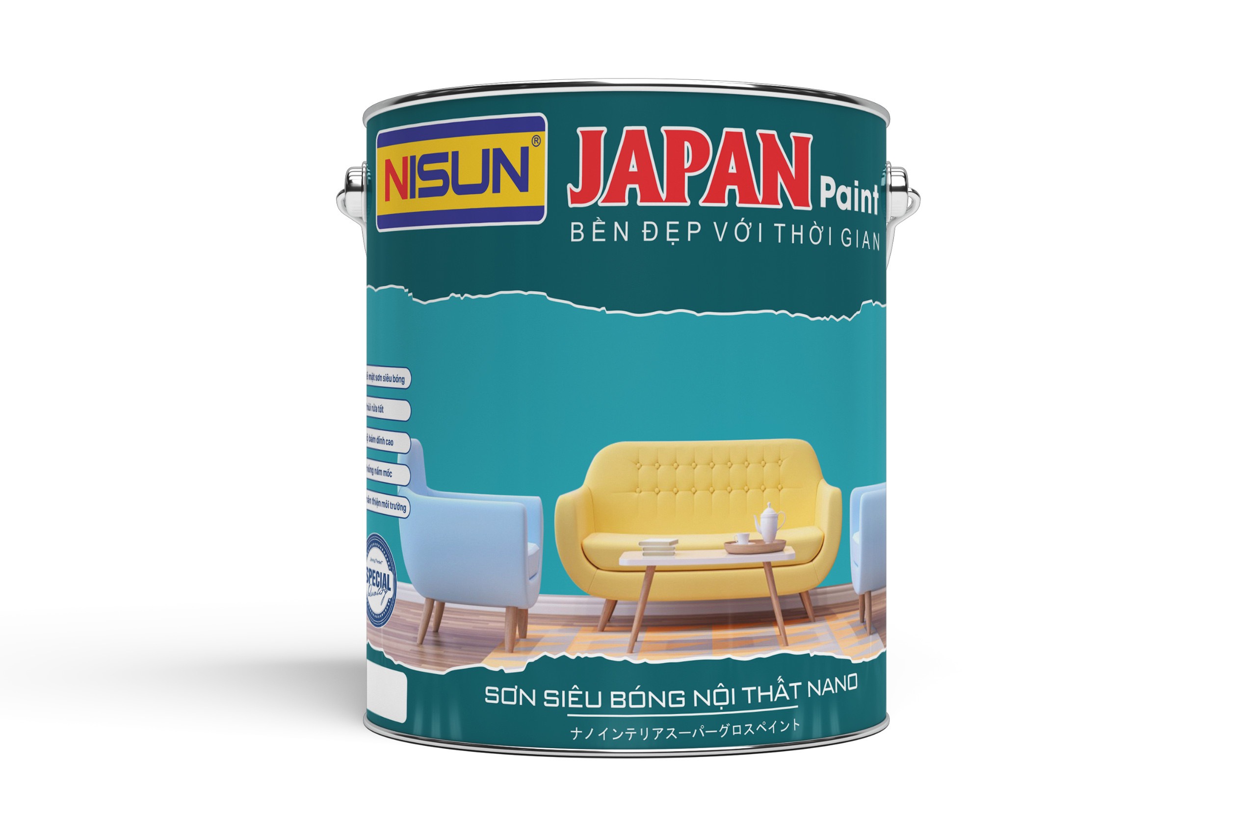 Chi tiết Sơn siêu bóng nội thất nano